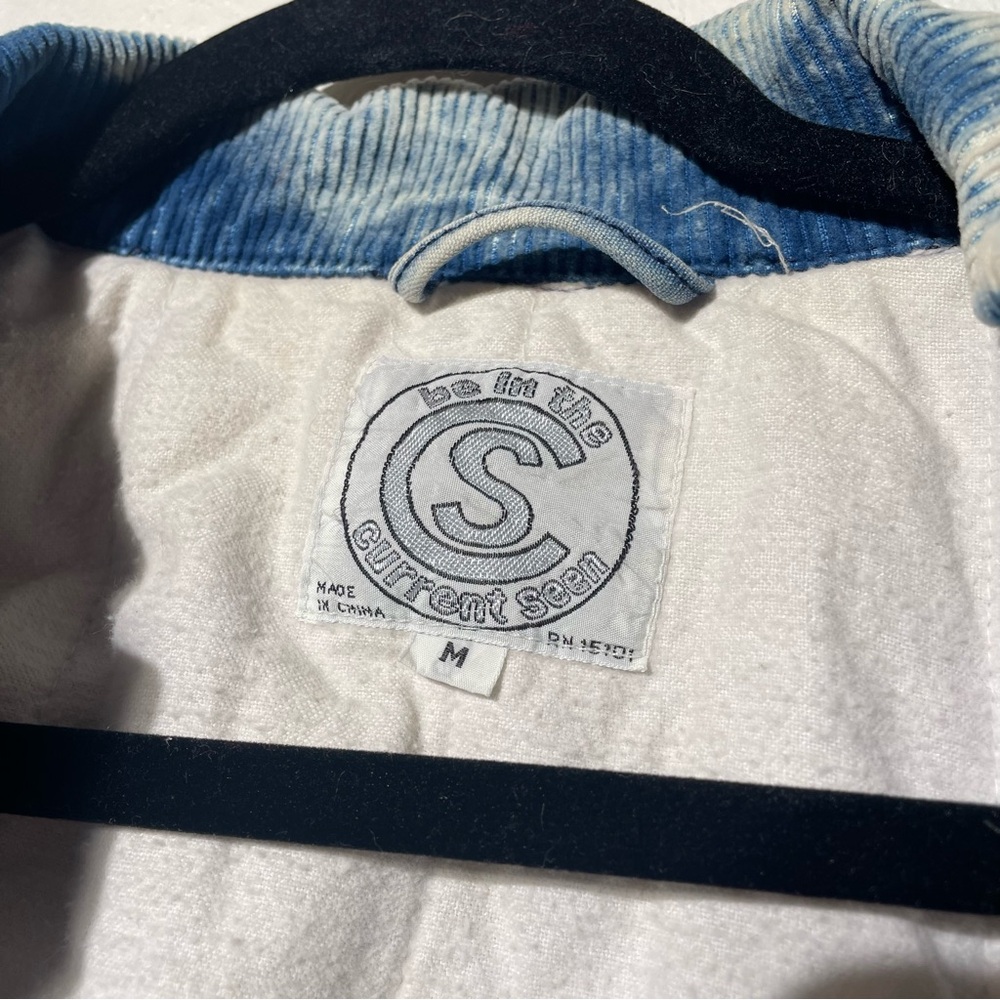 VTG Padded Denim Jacket 80S BE IN THE CURRENT SEEN ACID WASH Womens M - Picture 8 of 9